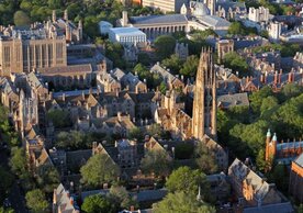 An aerial view of Yale's campus